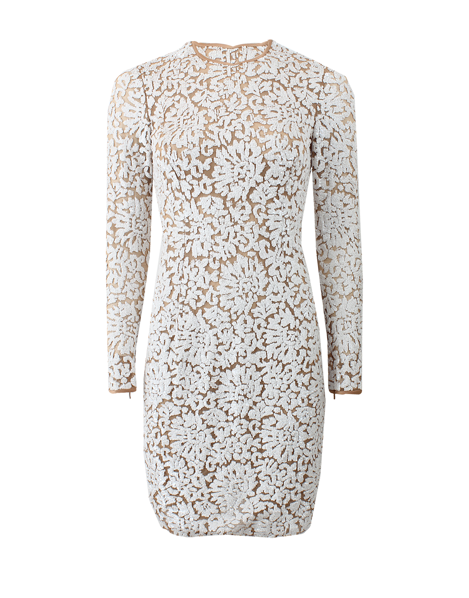 MICHAEL KORS-Lace Embroidered Dress-WHT/SUN