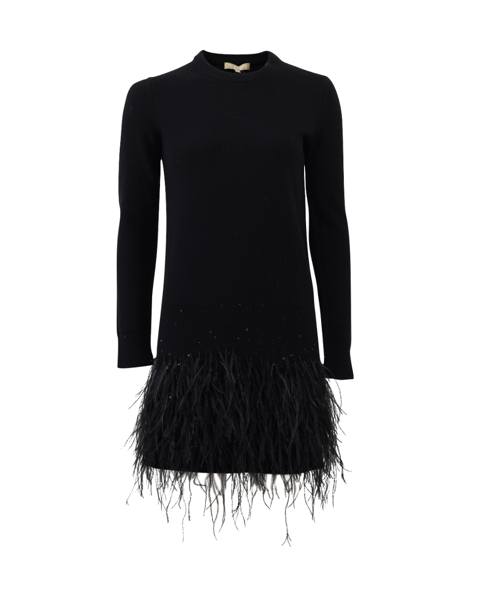 MICHAEL KORS-Feather Embroidered Sweater Dress-
