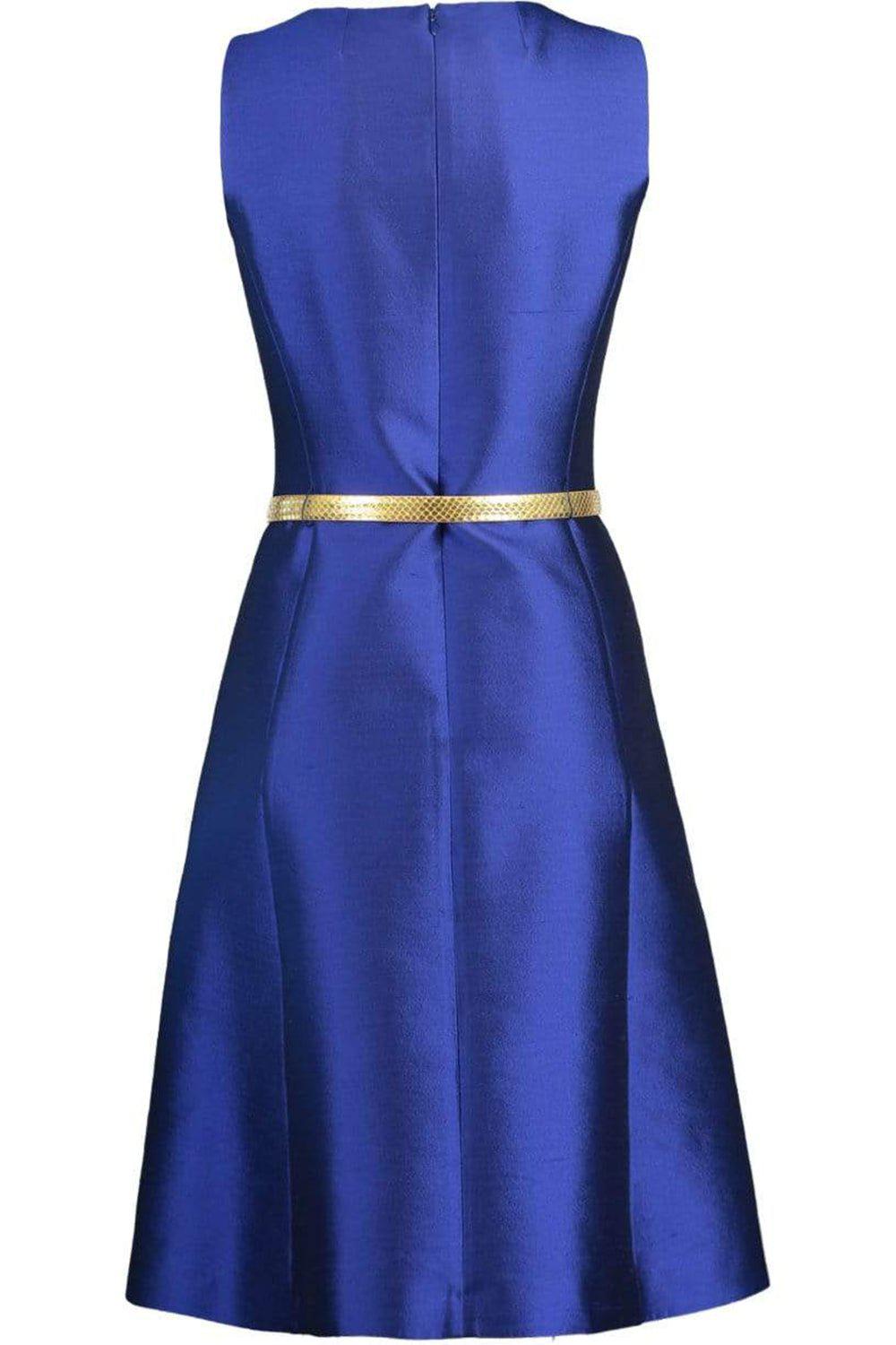 MICHAEL KORS-Shantung A-Line Sheath Dress-BLUE