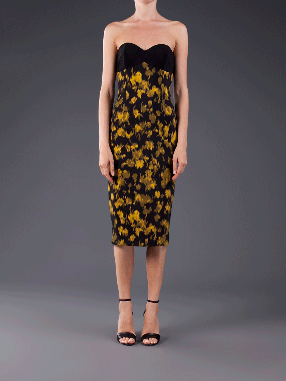 MICHAEL KORS-Strapless Tissue Crepe Sheath Dress-