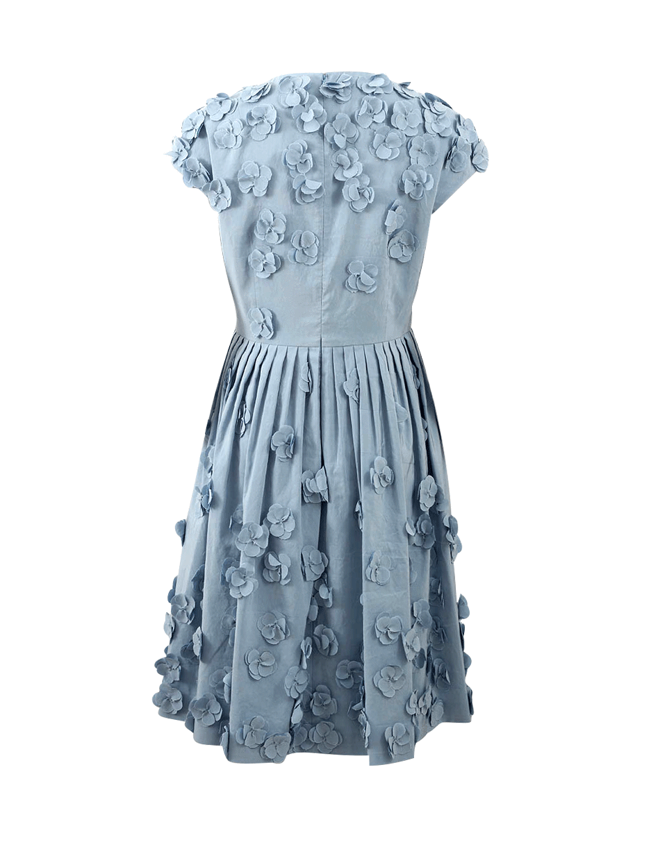 MICHAEL KORS-Floral Applique Dress-SKY BLUE