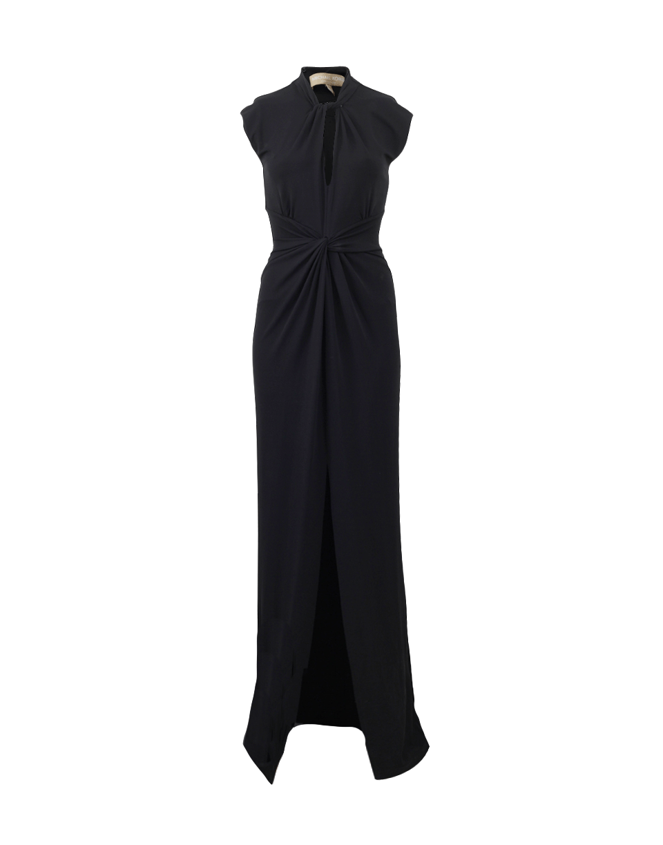MICHAEL KORS-Capsleeve Twist Gown-BLACK