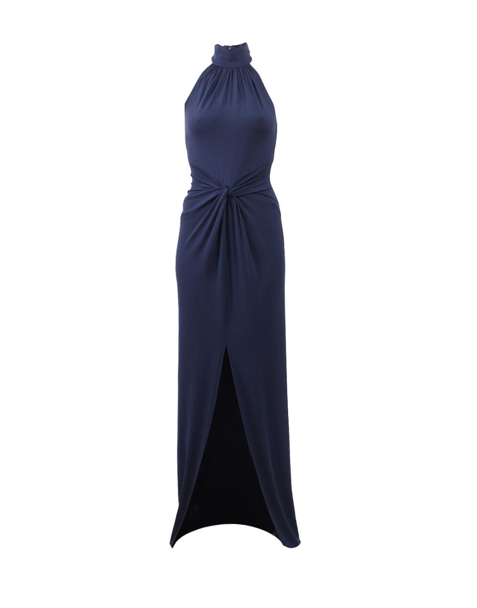 MICHAEL KORS-Pleated Halter Gown-