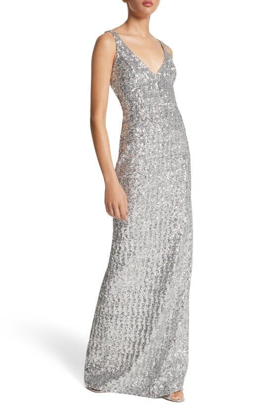 MICHAEL KORS-Sequined Stretch Tulle Gown-