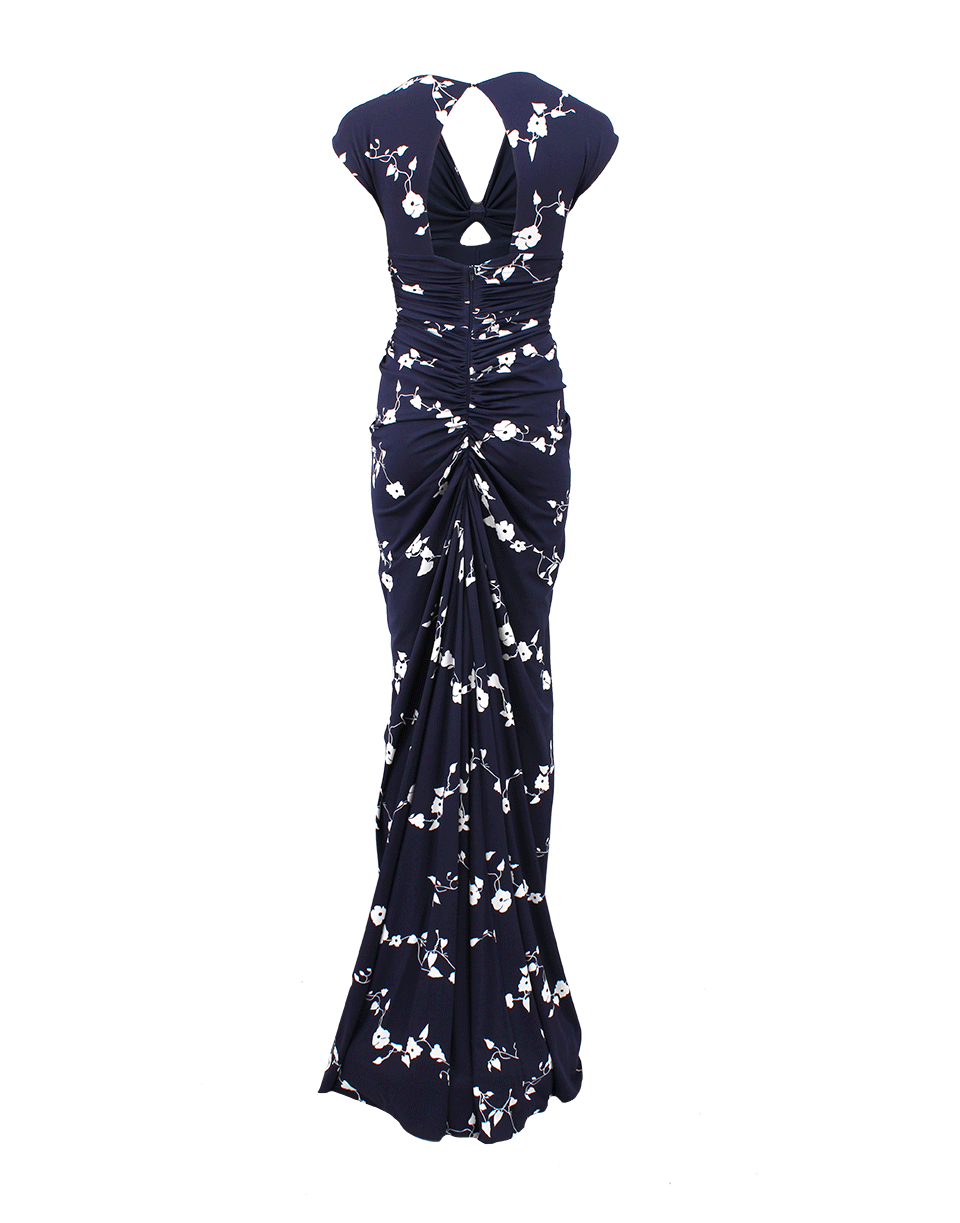 MICHAEL KORS-Cap Sleeve Cutout Gown-WHT/IND