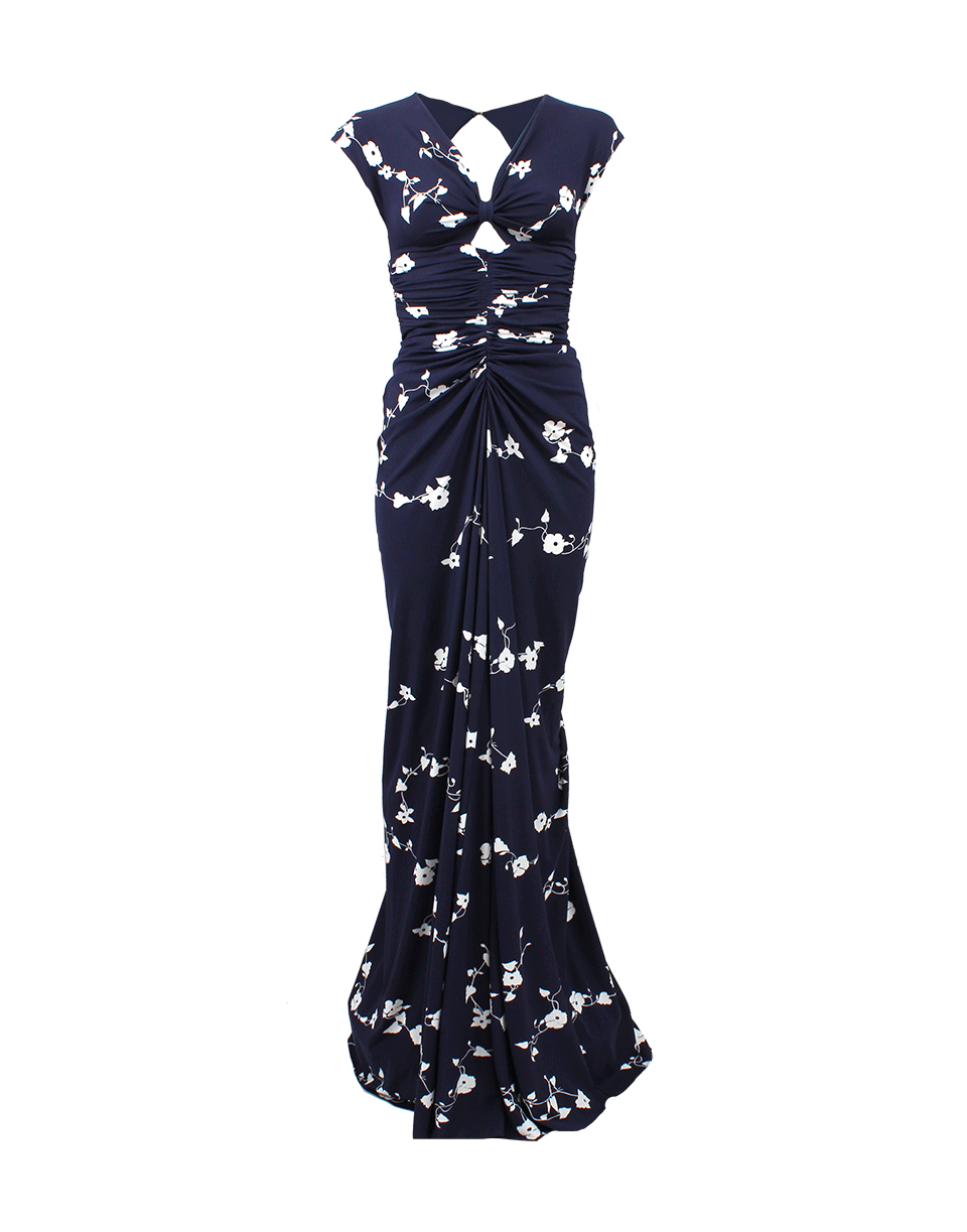 MICHAEL KORS-Cap Sleeve Cutout Gown-WHT/IND