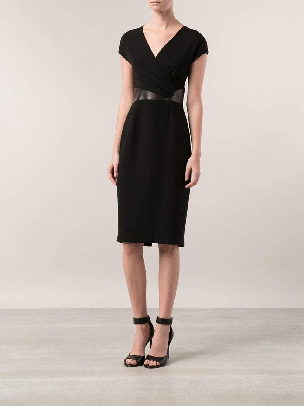 MICHAEL KORS-Leather Detail Sheath-