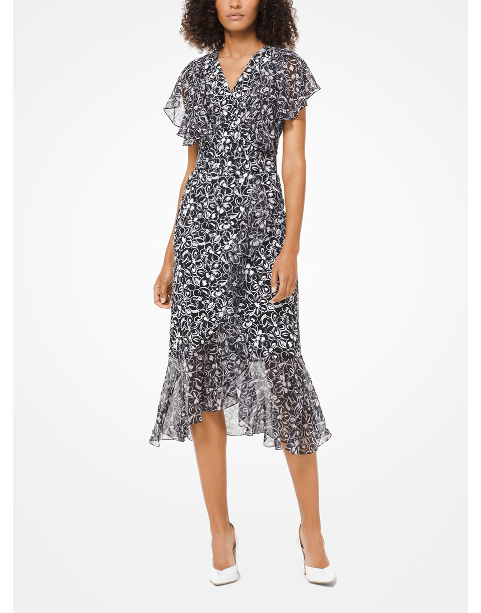 MICHAEL KORS-Draped Wrap Belted Dress-
