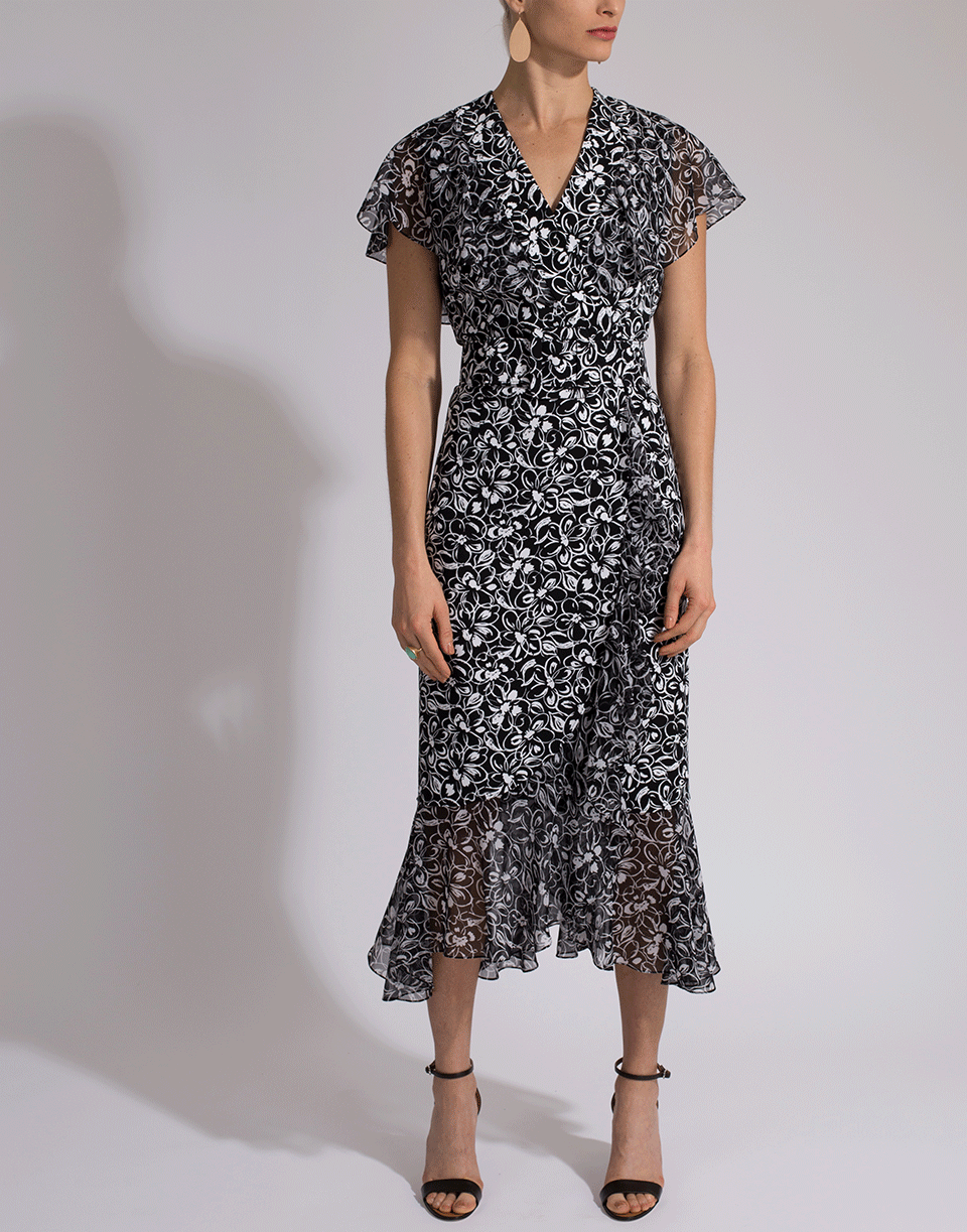 MICHAEL KORS-Draped Wrap Belted Dress-