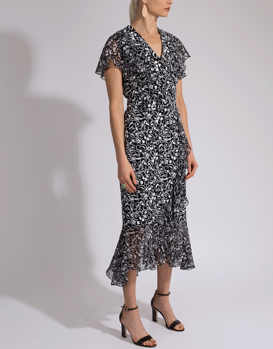 MICHAEL KORS-Draped Wrap Belted Dress-