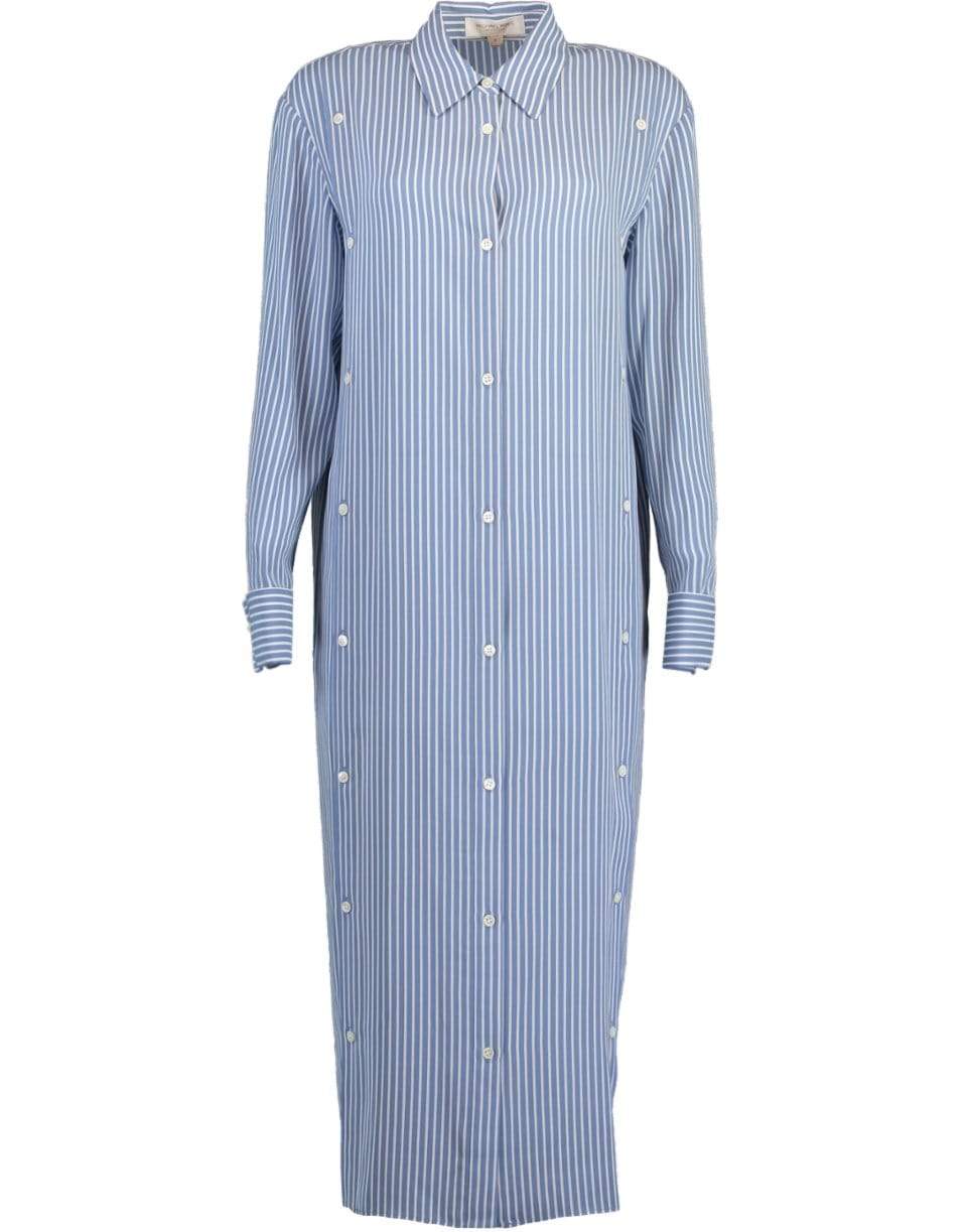 MICHAEL KORS-Striped Silk Georgette Slashed Shirtdress-