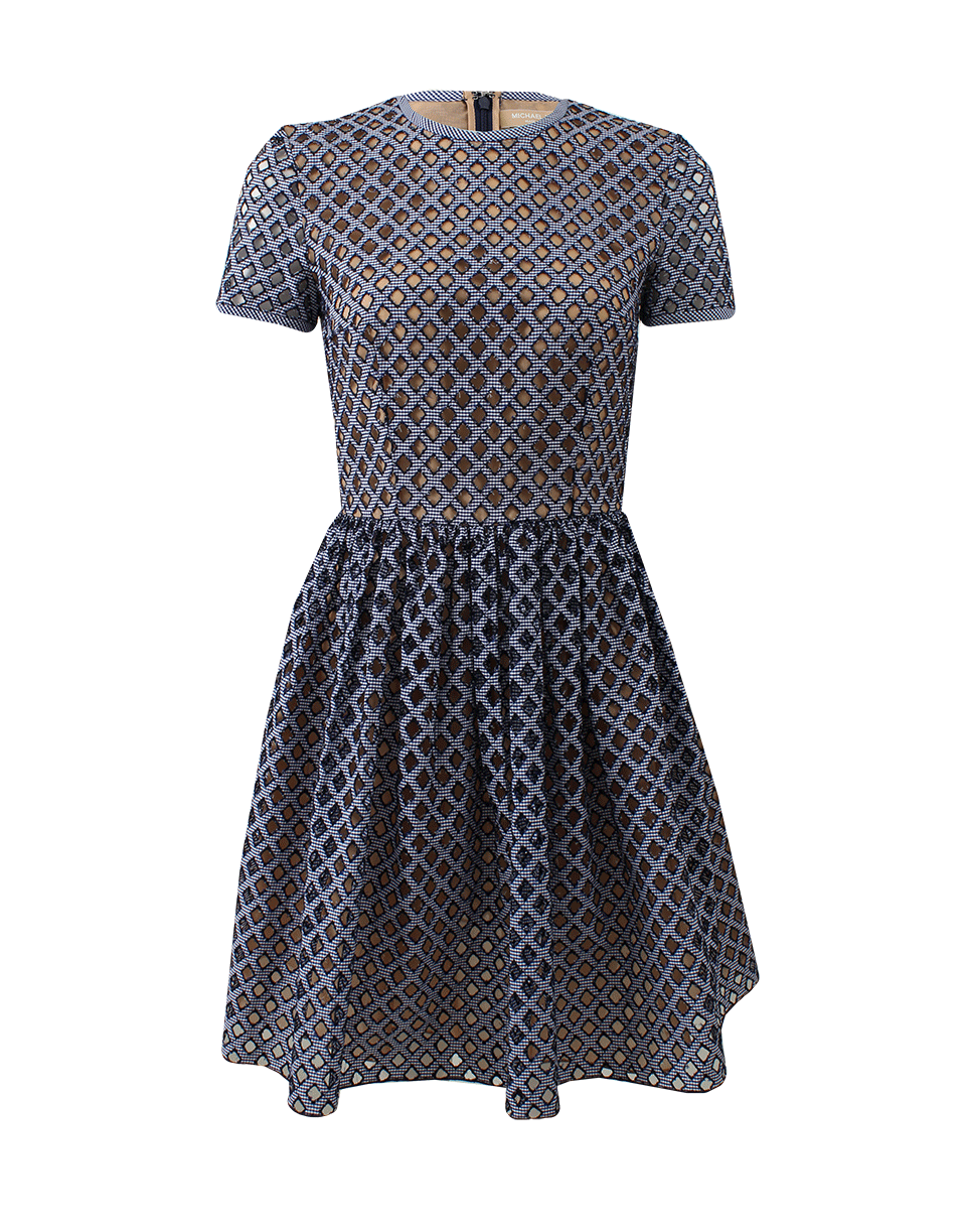 MICHAEL KORS-Lattice Embroidered Tee Dress-