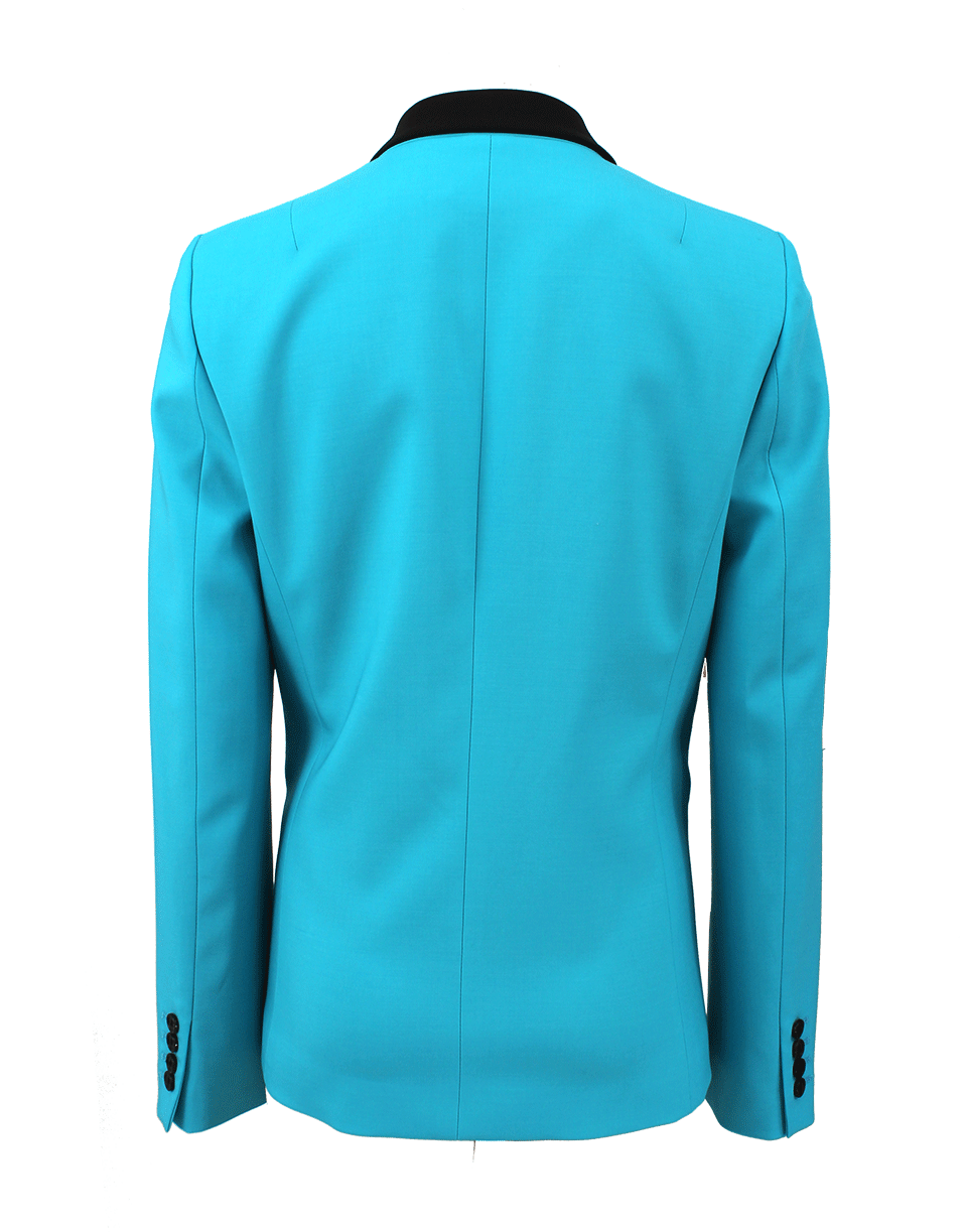 MICHAEL KORS-One Button Tuxedo Jacket-AQUA BLACK