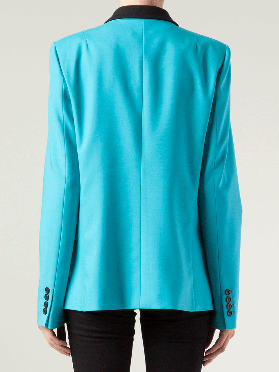 MICHAEL KORS-One Button Tuxedo Jacket-AQUA BLACK