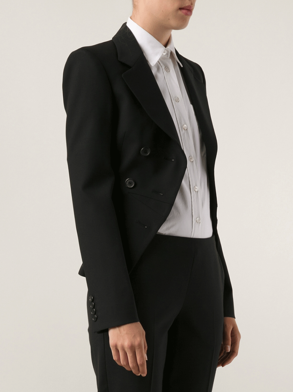 MICHAEL KORS-Cutaway Stretch Riding Jacket-BLACK