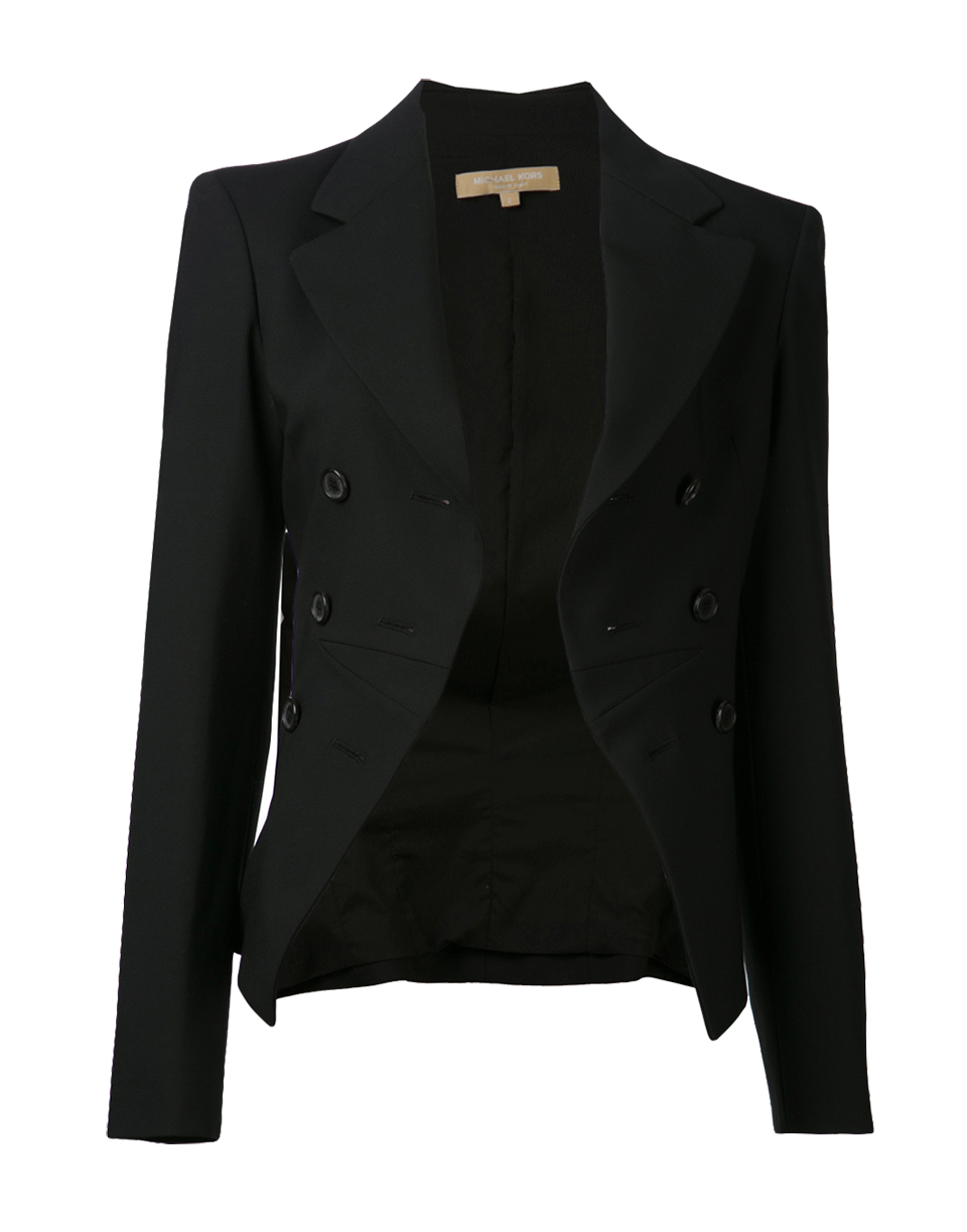 MICHAEL KORS-Cutaway Stretch Riding Jacket-BLACK