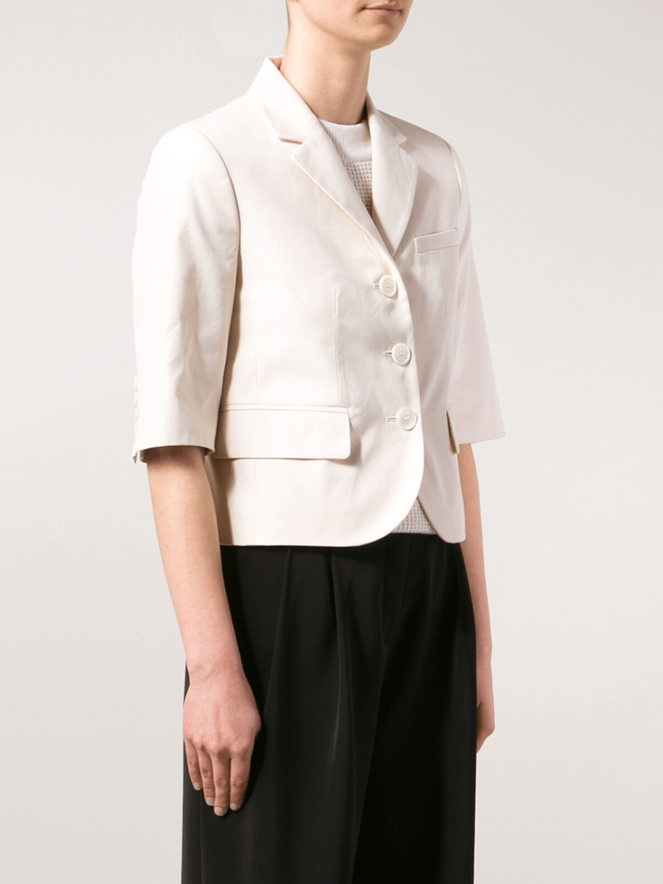 MICHAEL KORS-Cropped Canvas Jacket-MUSLIN