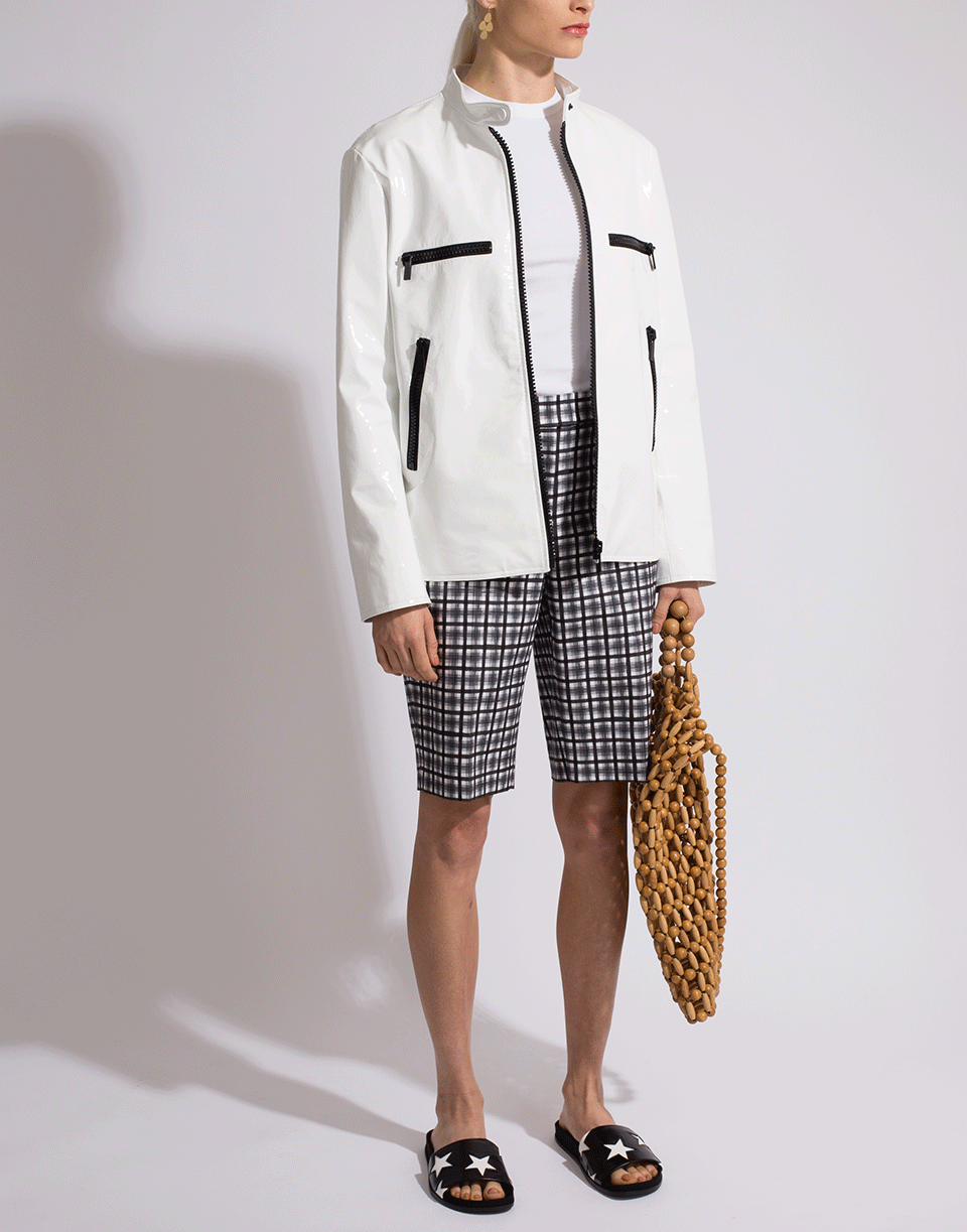 MICHAEL KORS-Zippered Leather Surf Jacket-