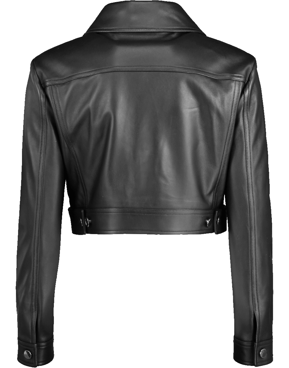 MICHAEL KORS-Cropped Leather Jacket-