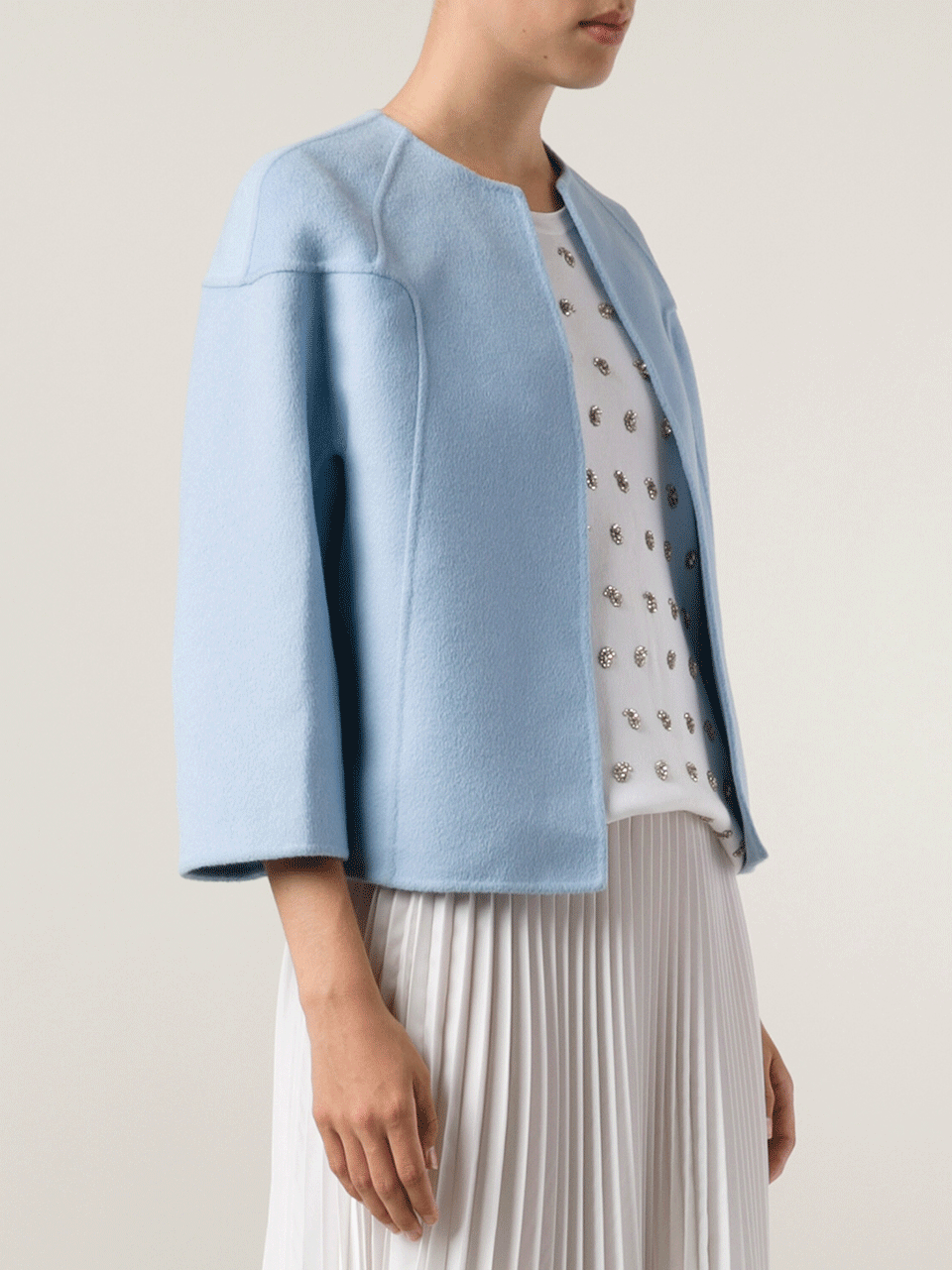MICHAEL KORS-Cashgora Crewneck Jacket-