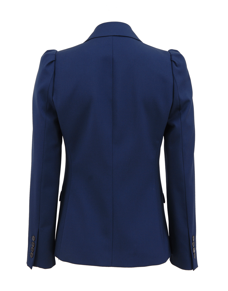 MICHAEL KORS-One Button Puff Shoulder Wool Jacket-