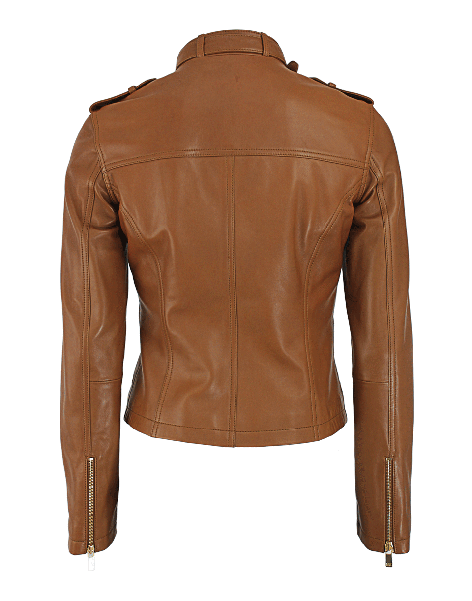 MICHAEL KORS-Plonge Motorcycle Jacket-SADDLE