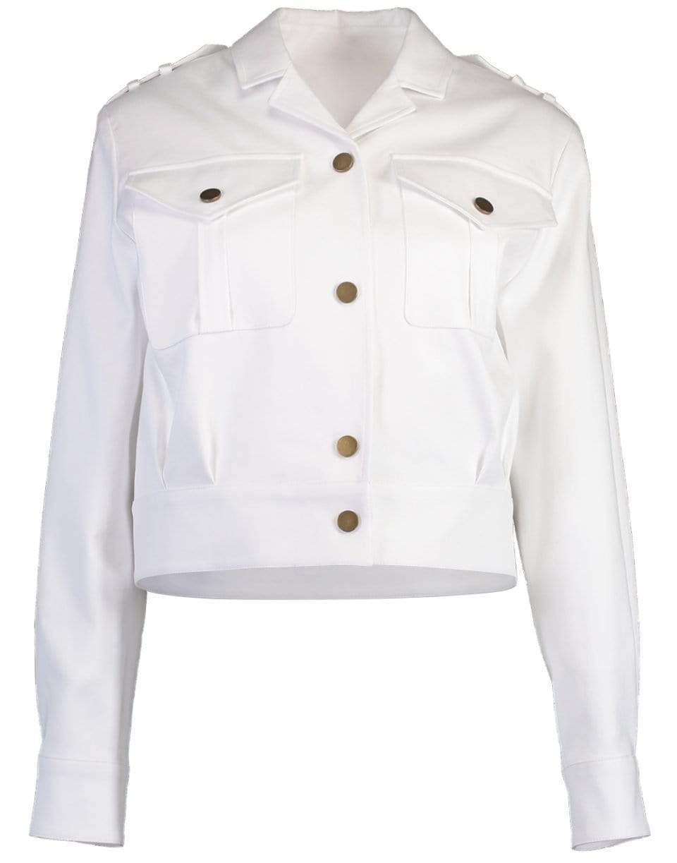 MICHAEL KORS-Optic White Moto Jacket-