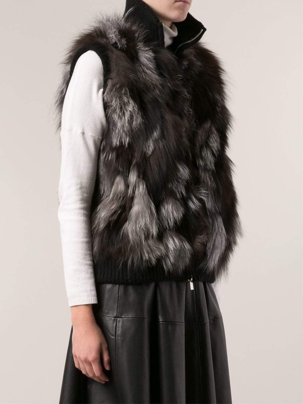 MICHAEL KORS-Fur Sweater Vest-