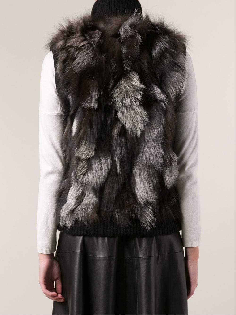 MICHAEL KORS-Fur Sweater Vest-