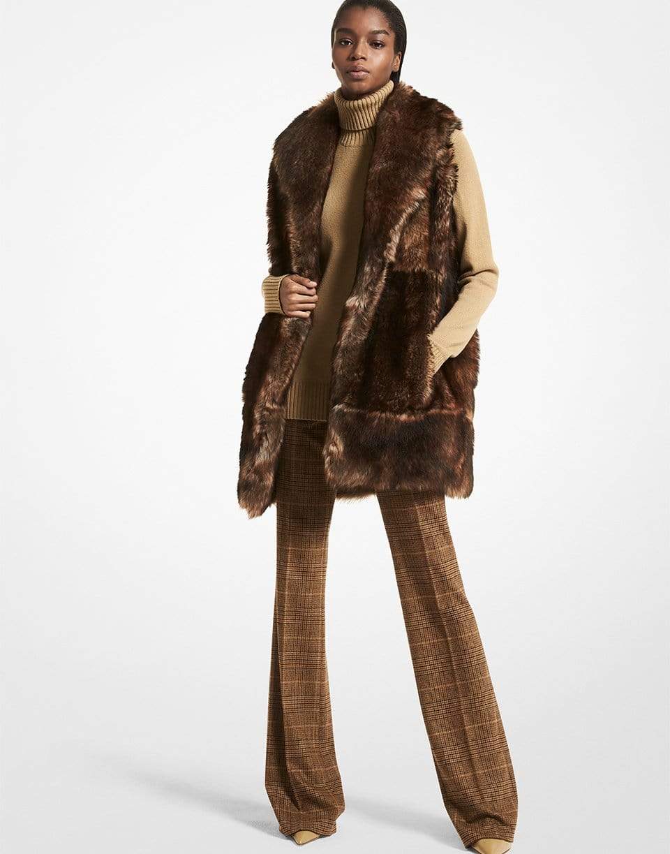 MICHAEL KORS-Long Chestnut Vest-CHESTNUT