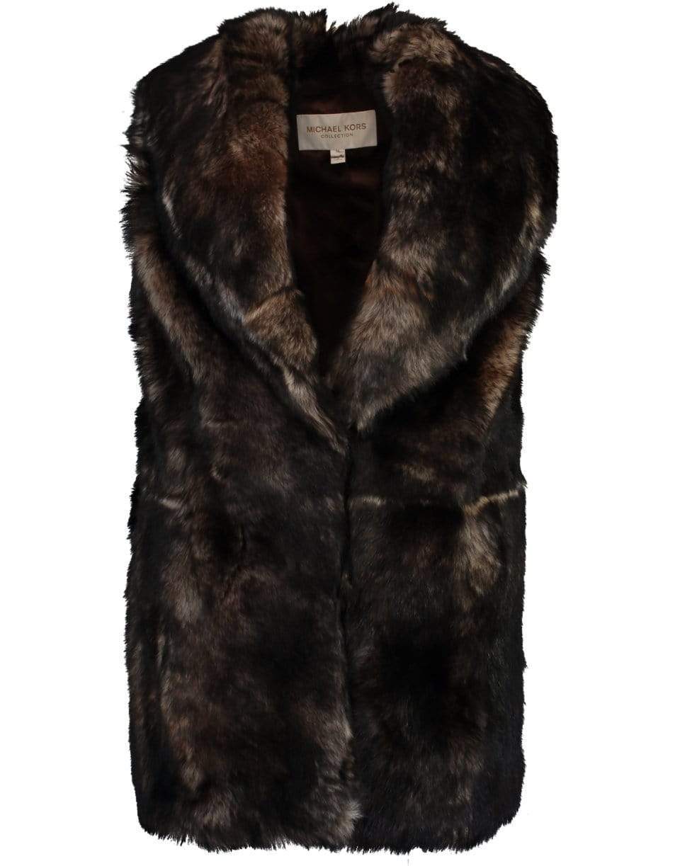 MICHAEL KORS-Long Chestnut Vest-CHESTNUT