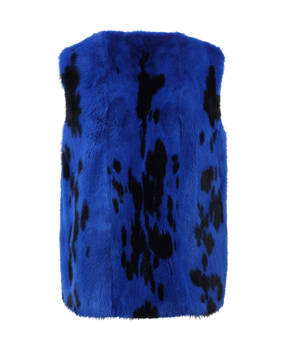 MICHAEL KORS-Mink Vest-COBALT
