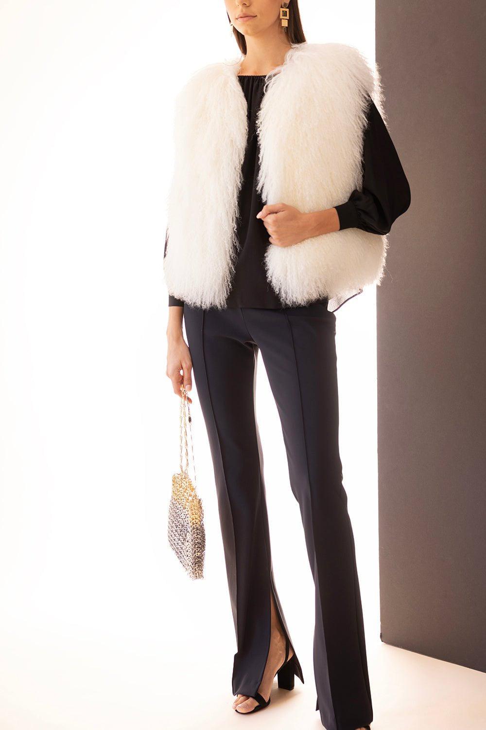 MICHAEL KORS-Shearling Vest-IVORY