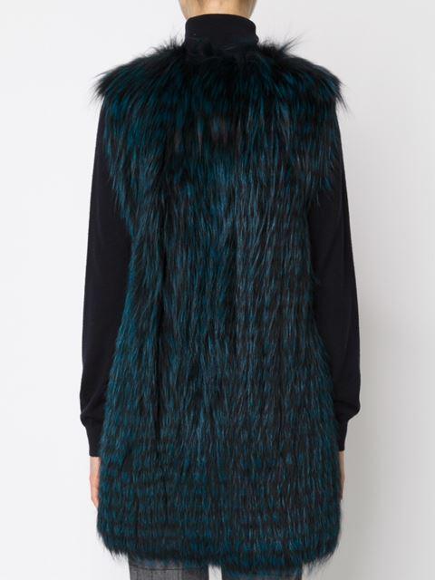 MICHAEL KORS-Peacock Fox Fur Vest-
