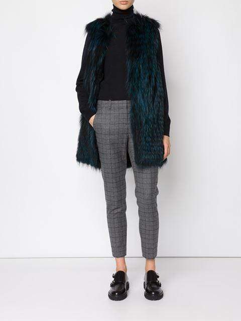 MICHAEL KORS-Peacock Fox Fur Vest-