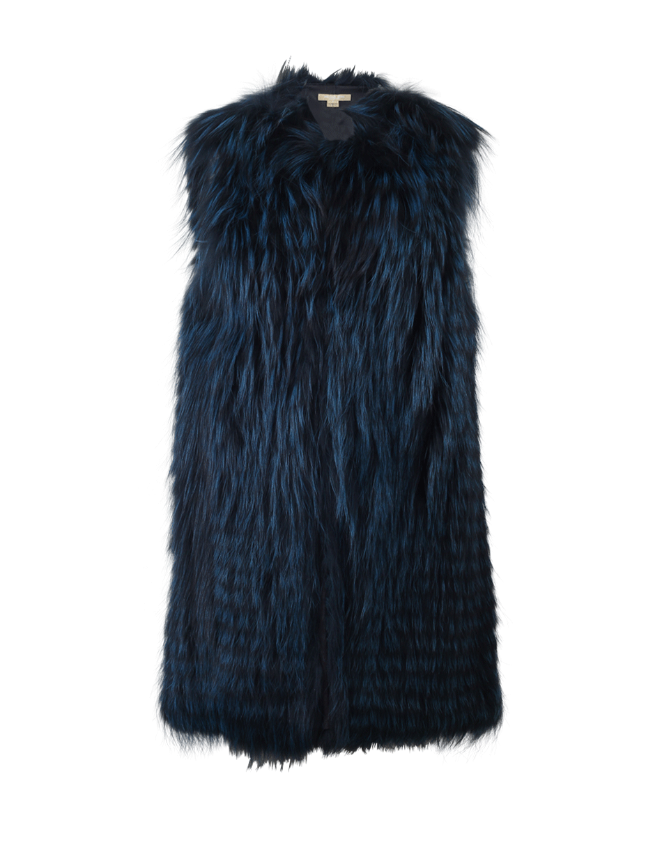 MICHAEL KORS-Peacock Fox Fur Vest-