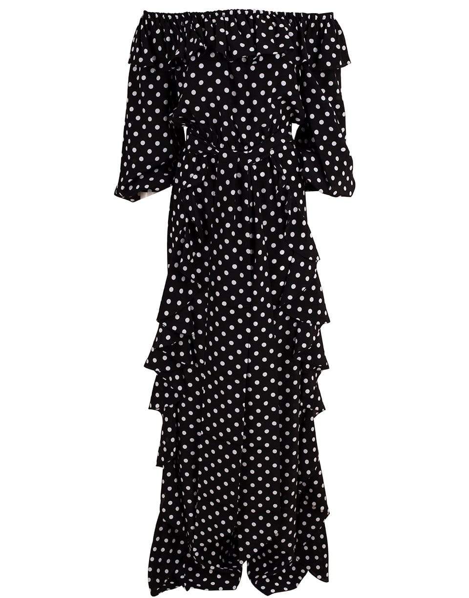 MICHAEL KORS-Off Shoulder Polka Dot Jumpsuit-
