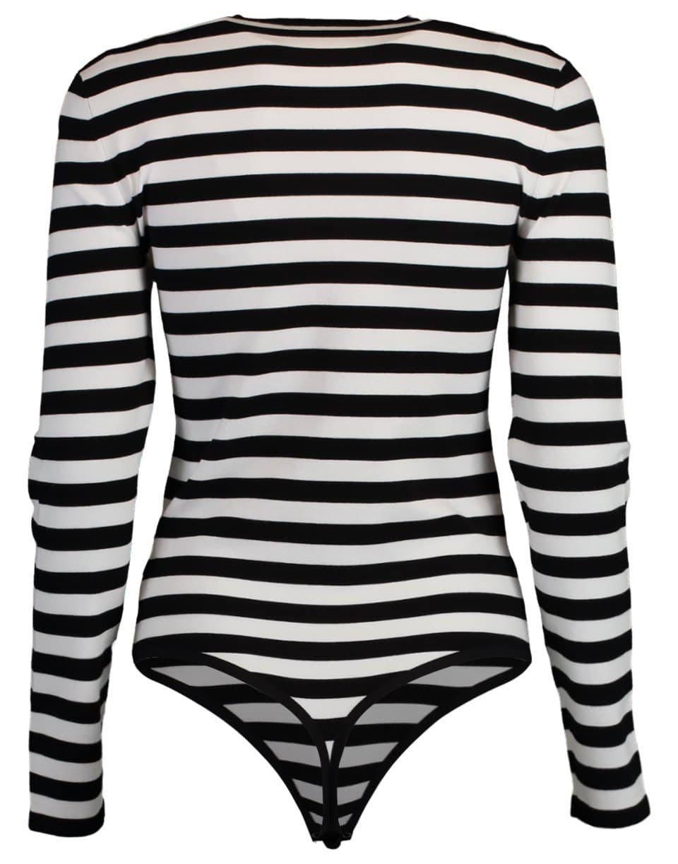 MICHAEL KORS-Striped Long Sleeve Bodysuit-