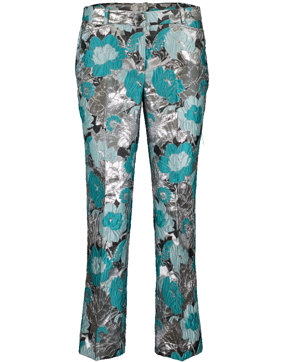 MICHAEL KORS-Floral Brocade Cropped Trouser-