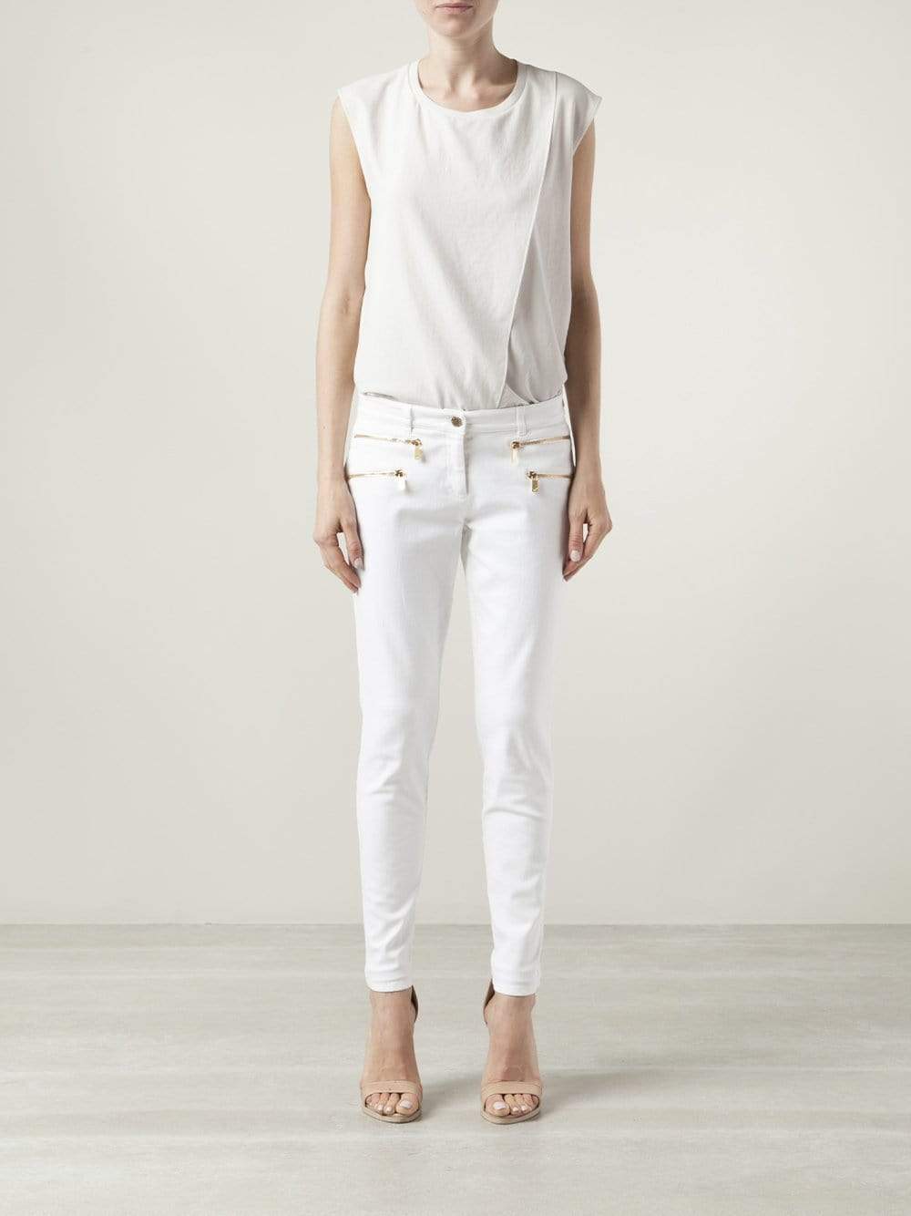 MICHAEL KORS-Skinny Zip Gold Detail Jean-