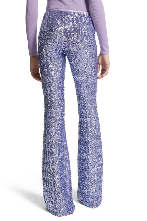MICHAEL KORS-Side Zip Sequin Flare Pant - Freesia-FREESIA