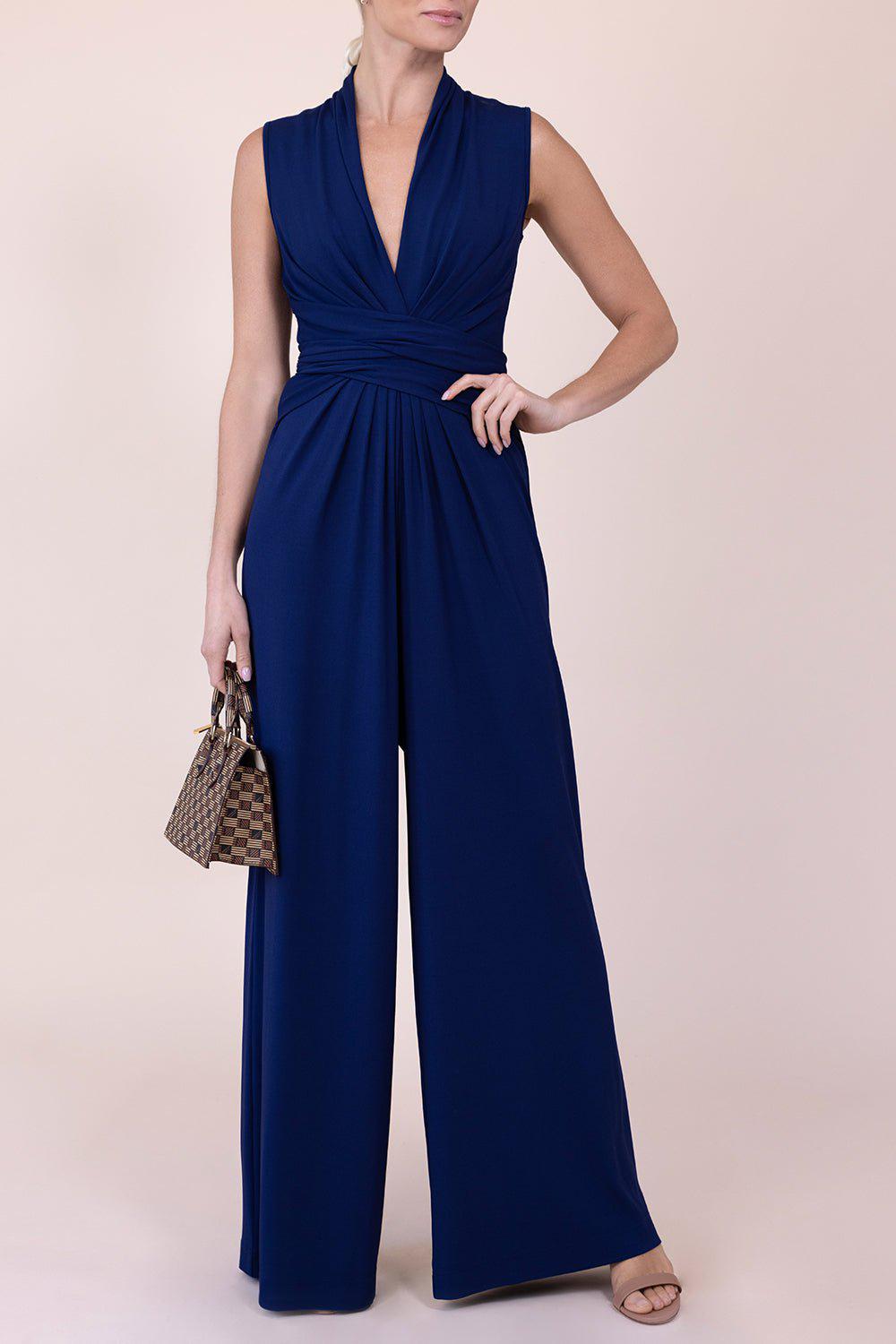 MICHAEL KORS-Tie Waist Palazzo Jumpsuit-