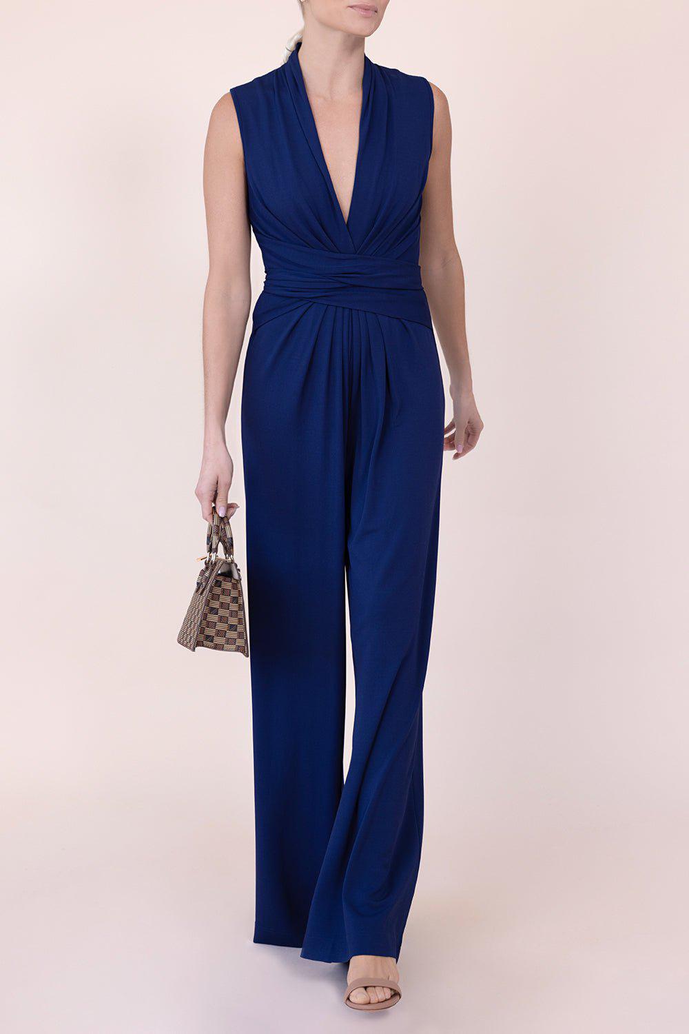 MICHAEL KORS-Tie Waist Palazzo Jumpsuit-