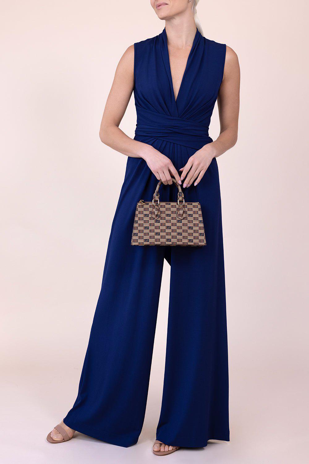 MICHAEL KORS-Tie Waist Palazzo Jumpsuit-
