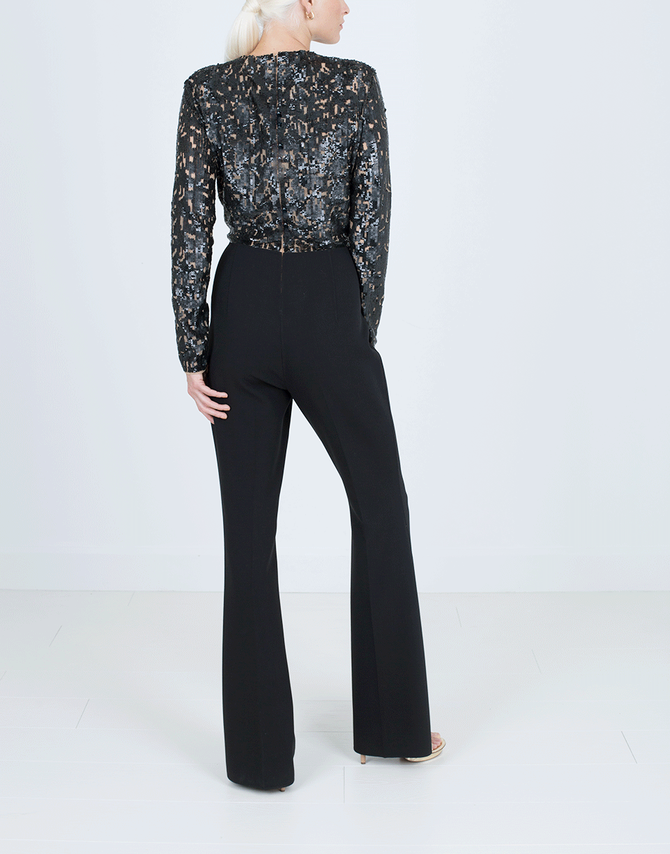 MICHAEL KORS-Embroidered Bodice Jumpsuit-BLACK