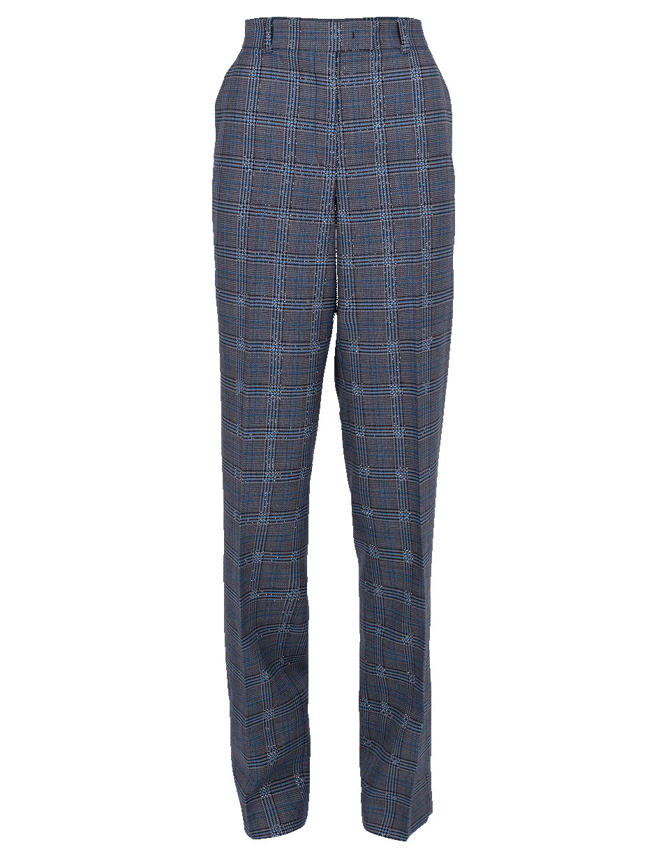 MICHAEL KORS-Glen Plaid Wool Trouser-CORNFLWR