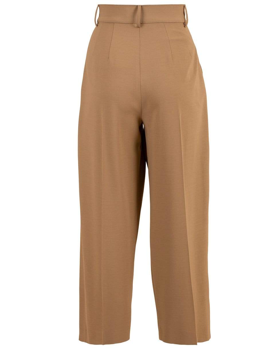 MICHAEL KORS-Khaki Cropped Pleated Trouser-