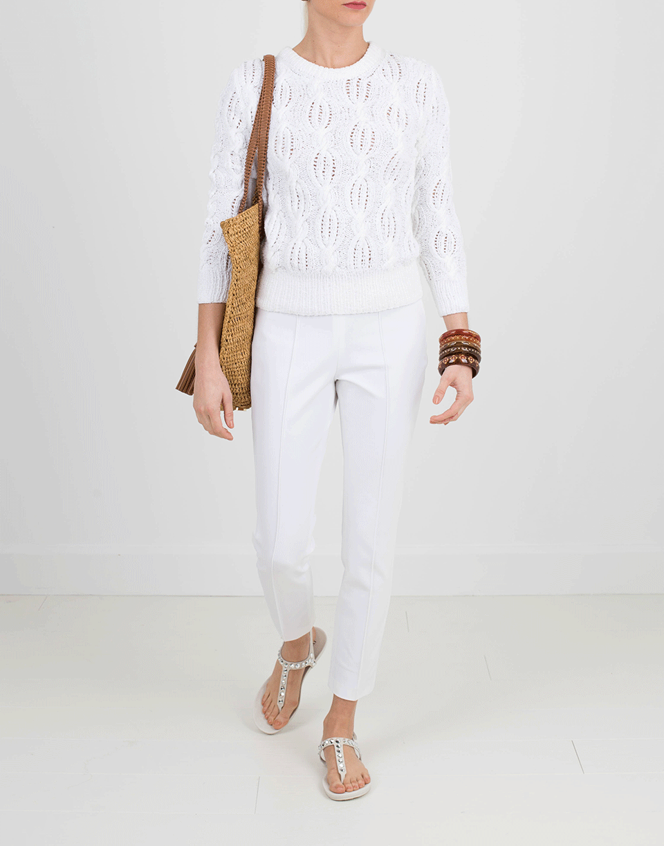 MICHAEL KORS-White Side Zip Pant-