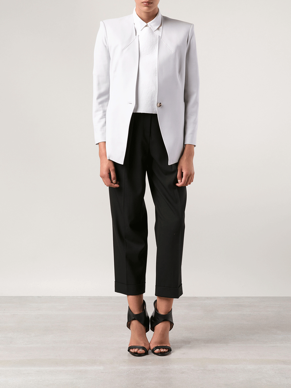MICHAEL KORS-Slim Pleated Cuff Pant-BLACK