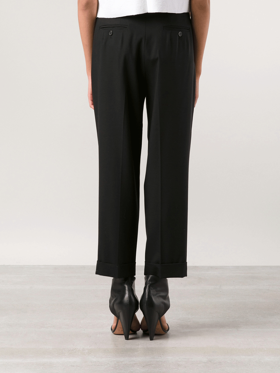 MICHAEL KORS-Slim Pleated Cuff Pant-BLACK